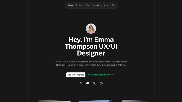 Template Portfolio screenshot