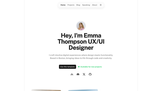 Template Portfolio screenshot